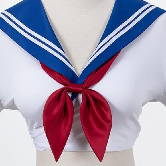 Japanese Anime Schoolgirl Sailor Skirt Uniform Seifuku Socks Bow Set Small - Picture 5 of 6